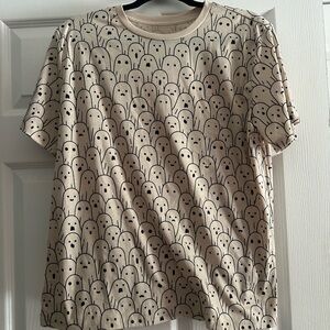 Beige Graphic Print Shirt